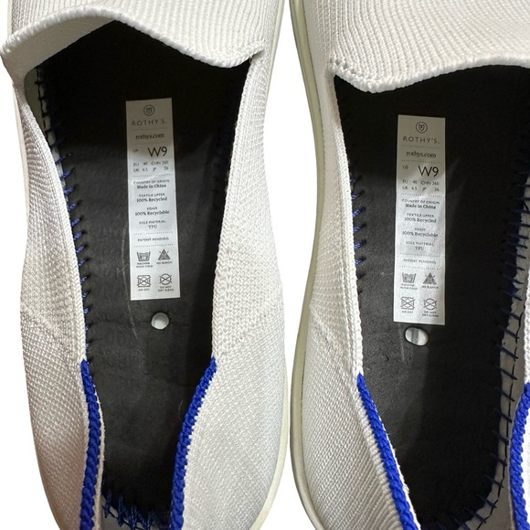 Rothy’s White Classic Sneaker Size 9 Original Slip On Knit Washable Comfort - Picture 2 of 10